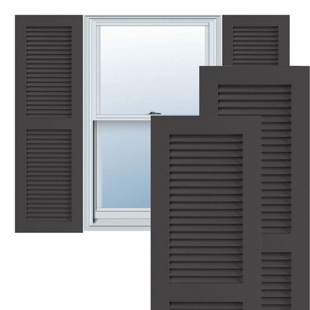 True Fit PVC, Two Equal Louver Shutters, Shadow Mountain, 12W X 29H